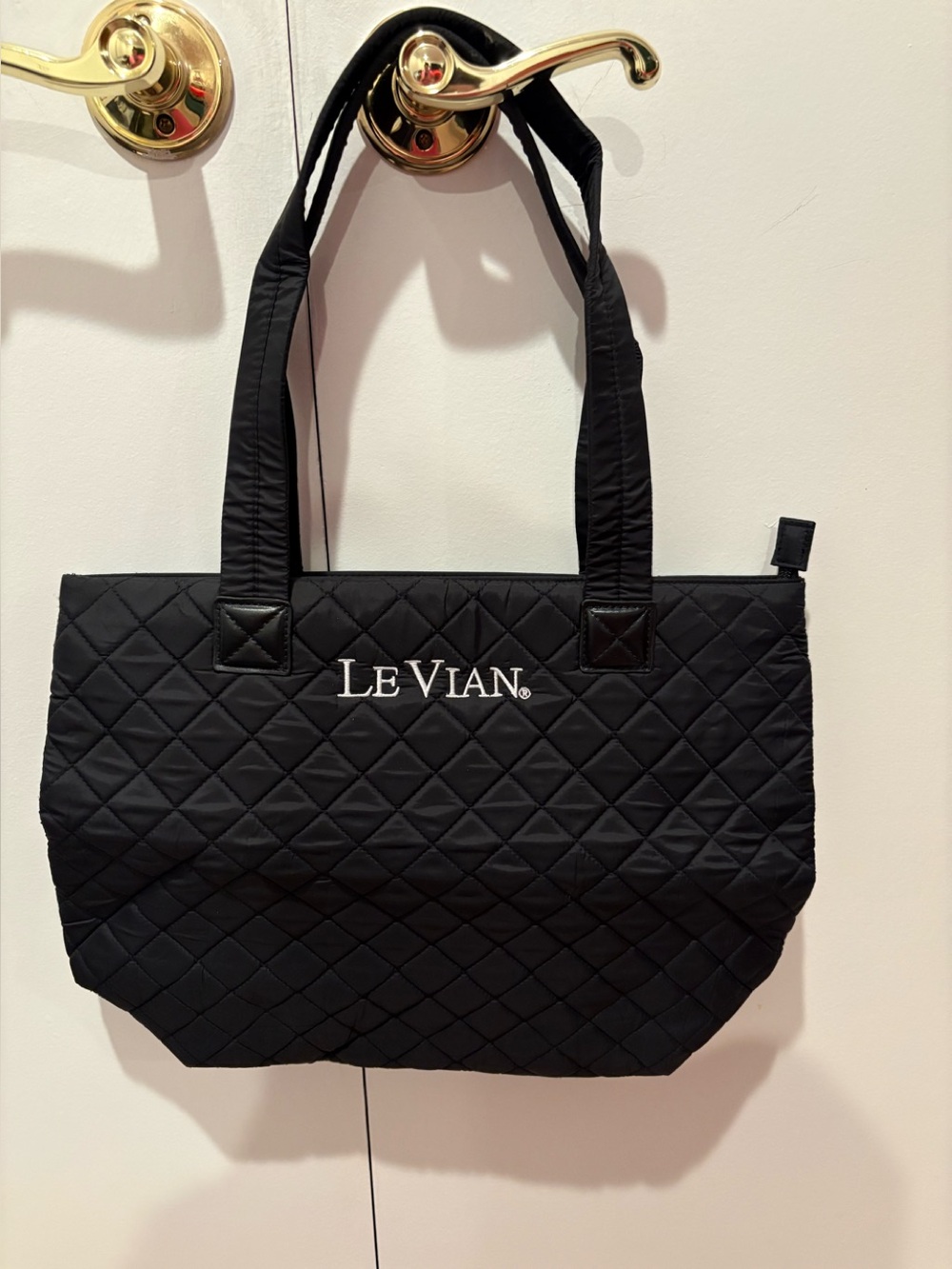 LeVian Quilted Black Tote Bag
